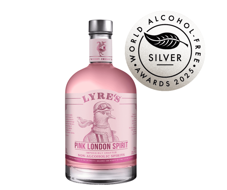 Lyre's Pink London Spirit - alcoholvrije pink gin met zilveren medaille van The World Alcohol-Free Awards