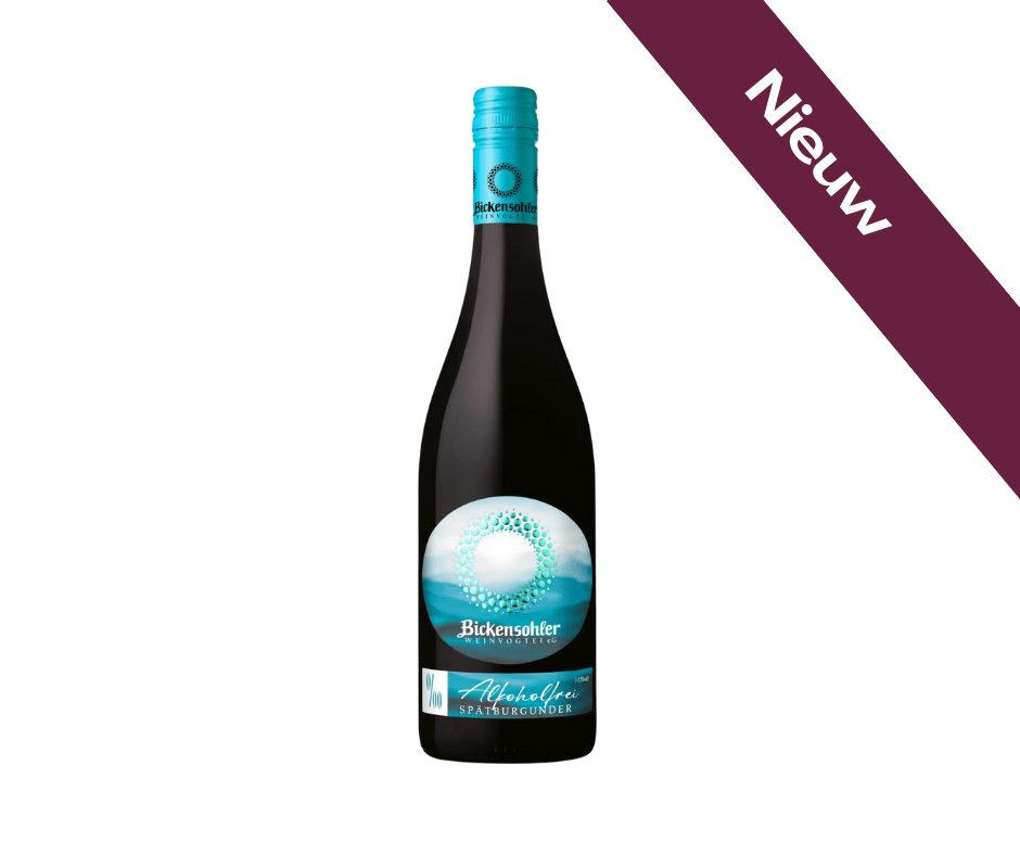 Een fles Bickensohler Spätburgunder alcoholvrij van Amavine