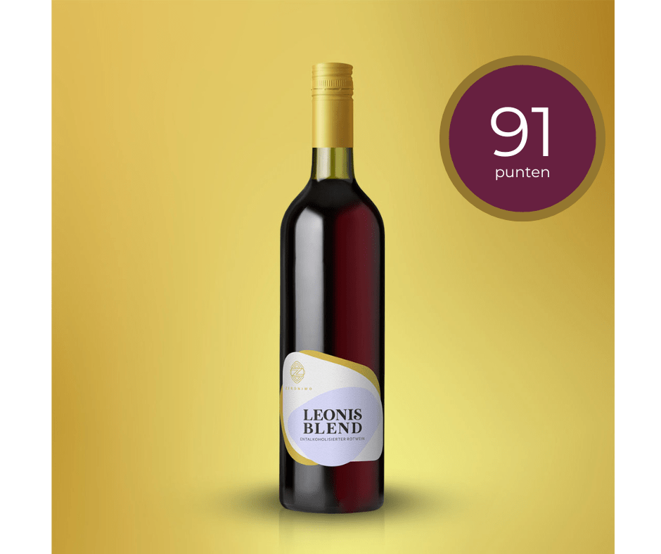 Zeronimo Leonis Blend - alcoholvrije rode wijn Zeronimo Leonis blend met de 91 punten uit de alcoholvrije wijn test 2024 van Falstaff.