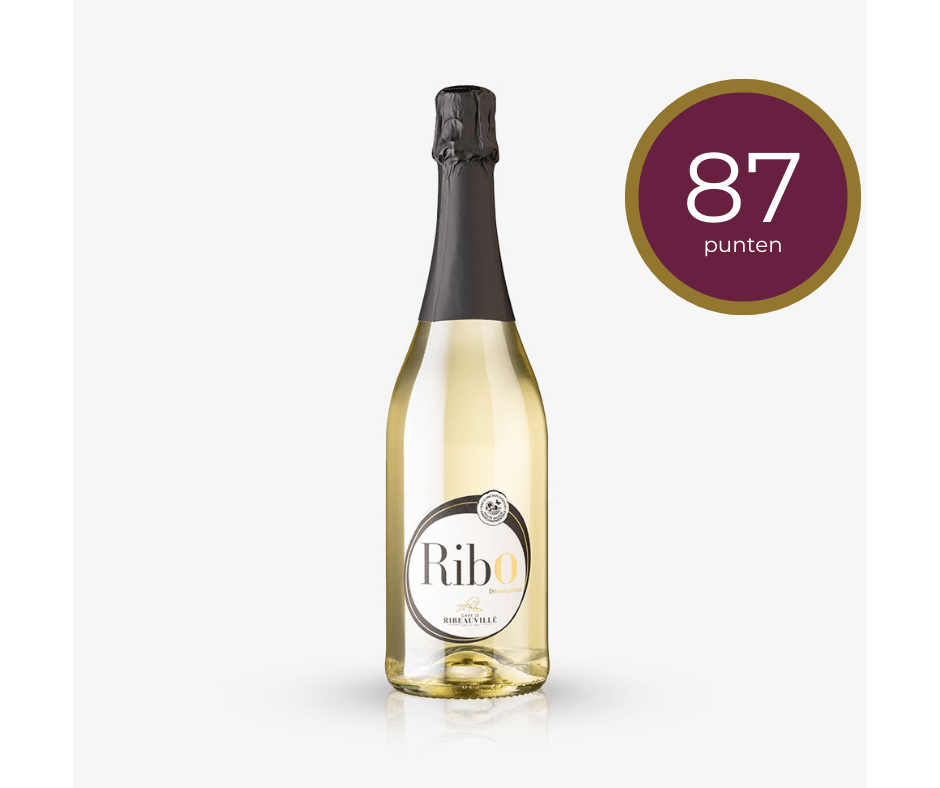 Rib0 Sparkling - alcoholvrije mousserende wijn Rib0 Sparkling alcoholvrije mousserende wijn met de 87 punten die het verdiende in de alcoholvrije wijntest 2024 van Falstaff
