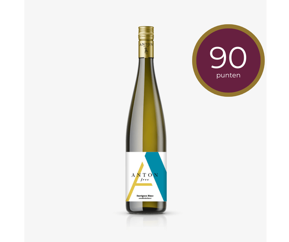 Matthias Anton Sauvignon Blanc - alcoholvrije witte wijn Matthias Anton Free Sauvignon Blanc met de 90 punten die het verdiende in de alcoholvrije wijn test 2024 van Falstaff