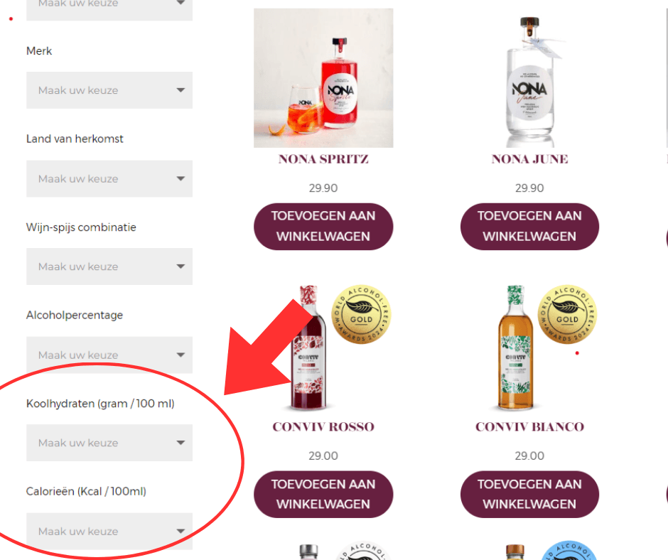 Hoe vind je alcoholvrije wijnen met minder suiker, koolhydraten en calorieën?